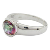 Kennedy Multicolor Solitaire Ring with Oval Gemstone